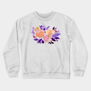 Watercolor flower bouquet - orange and purple Crewneck Sweatshirt